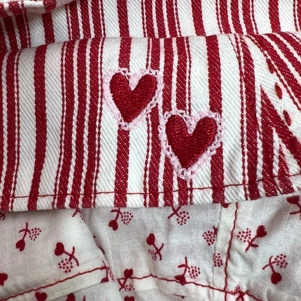 BABY Gap Hearts and Stripes‎ Reversible Girls Valentines Day Hat 12-18 mo.